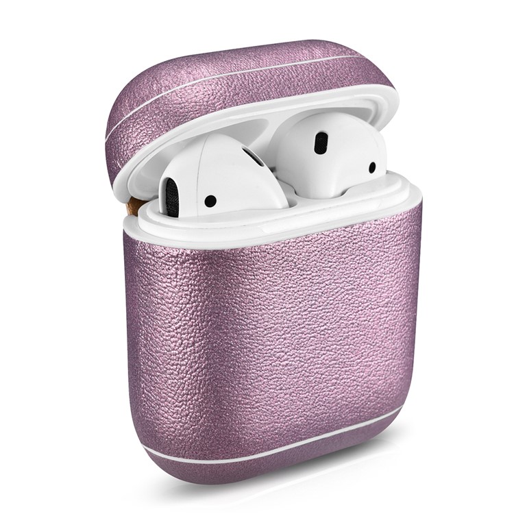 Sparkle Glittery Skin Leather Shell for Apple AirPods with Wireless Charging Case (2019) / AirPods with Charging Case (2019) (2016) - Purple-3