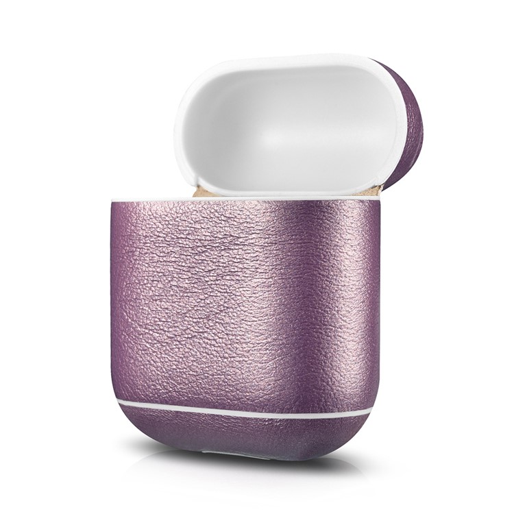 Sparkle Glittery Skin Leather Shell for Apple AirPods with Wireless Charging Case (2019) / AirPods with Charging Case (2019) (2016) - Purple-4