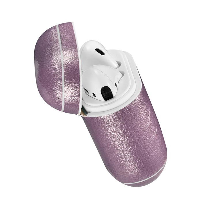 Sparkle Glittery Skin Leather Shell for Apple AirPods with Wireless Charging Case (2019) / AirPods with Charging Case (2019) (2016) - Purple-5