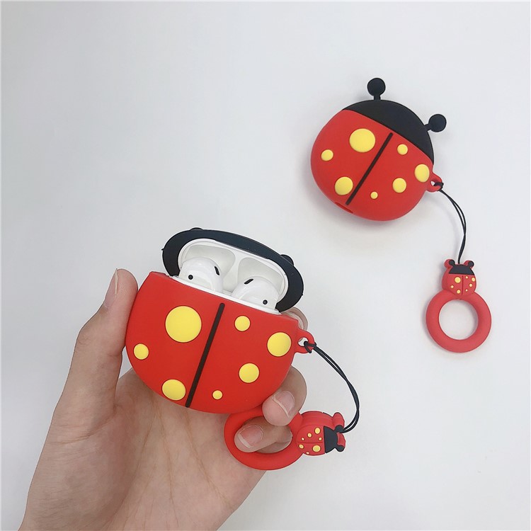 Stylish Ladybird Silicone Case for Apple AirPods with Wireless Charging Case (2019) /with Charging Case (2019)(2016) - Style F-7