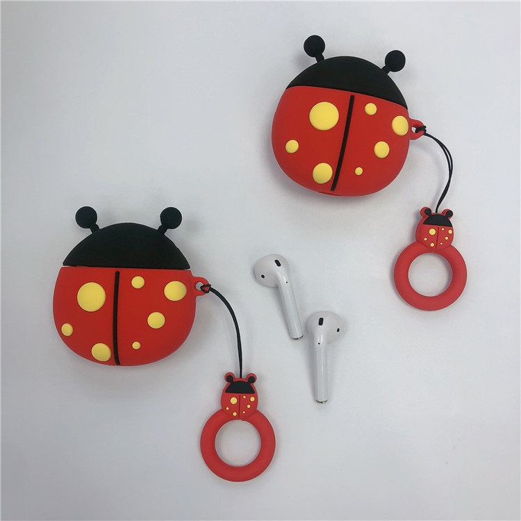 Stylish Ladybird Silicone Case for Apple AirPods with Wireless Charging Case (2019) /with Charging Case (2019)(2016) - Style F-9