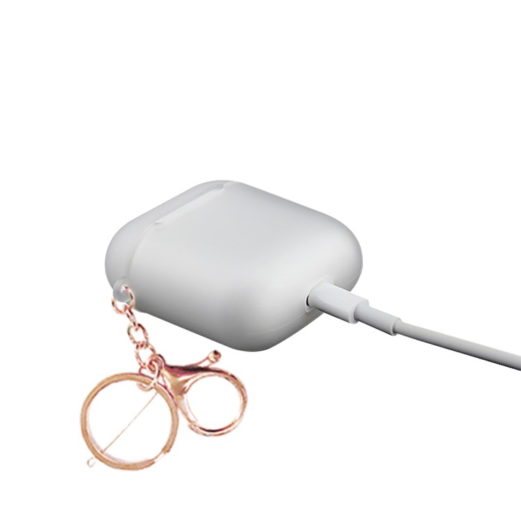 NXE Rhinestone Decor Pattern Printing Matte TPU Case for Apple AirPods with Wireless Charging Case (2019) / AirPods with Charging Case (2019) (2016) - Gold Skull-5