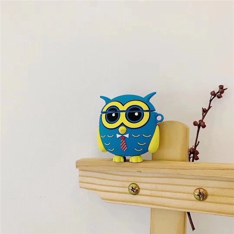 Silicone Cute Owl Case for Apple AirPods with Charging Case (2019)/(2016)/Wireless Charging Case (2019) - Bow-7