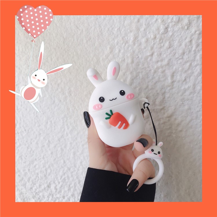 Silicone Rabbit Carrot Case with Hook for Apple AirPods with Charging Case (2019)/(2016)/Wireless Charging Case (2019)-10