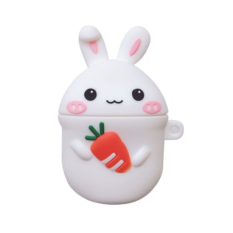 Silicone Rabbit Carrot Case with Hook for Apple AirPods with Charging Case (2019)/(2016)/Wireless Charging Case (2019)-2