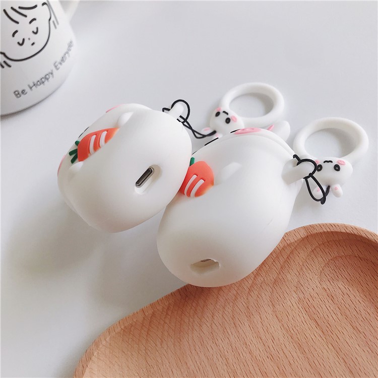 Silicone Rabbit Carrot Case with Hook for Apple AirPods with Charging Case (2019)/(2016)/Wireless Charging Case (2019)-6