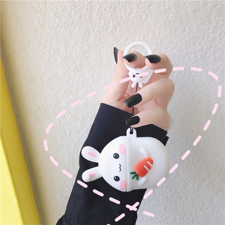 Silicone Rabbit Carrot Case with Hook for Apple AirPods with Charging Case (2019)/(2016)/Wireless Charging Case (2019)-9