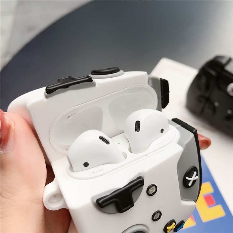 Silicone Xbox Handle Headphone Case for Apple AirPods with Charging Case (2019)/(2016)/Wireless Charging Case (2019) - White-3