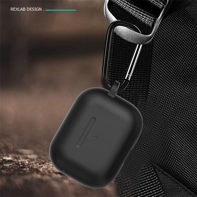 Rubberized Silicone Protective Case for Apple AirPods Pro - Black-9