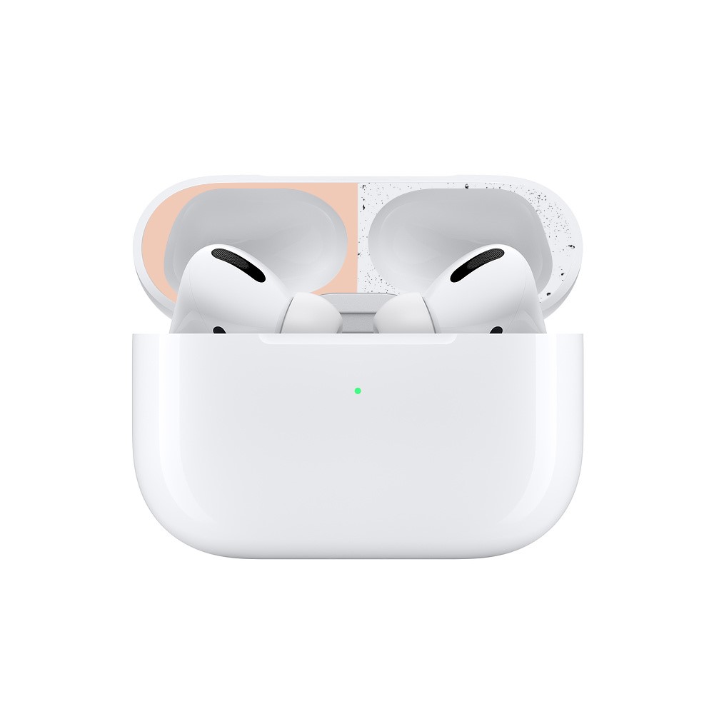 For Apple AirPods Pro Headset Protection Sticker Metal Cover - Rose Gold-3