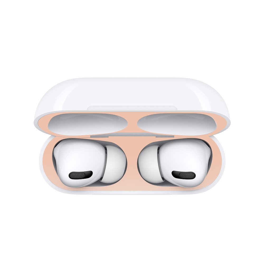 For Apple AirPods Pro Headset Protection Sticker Metal Cover - Rose Gold-4