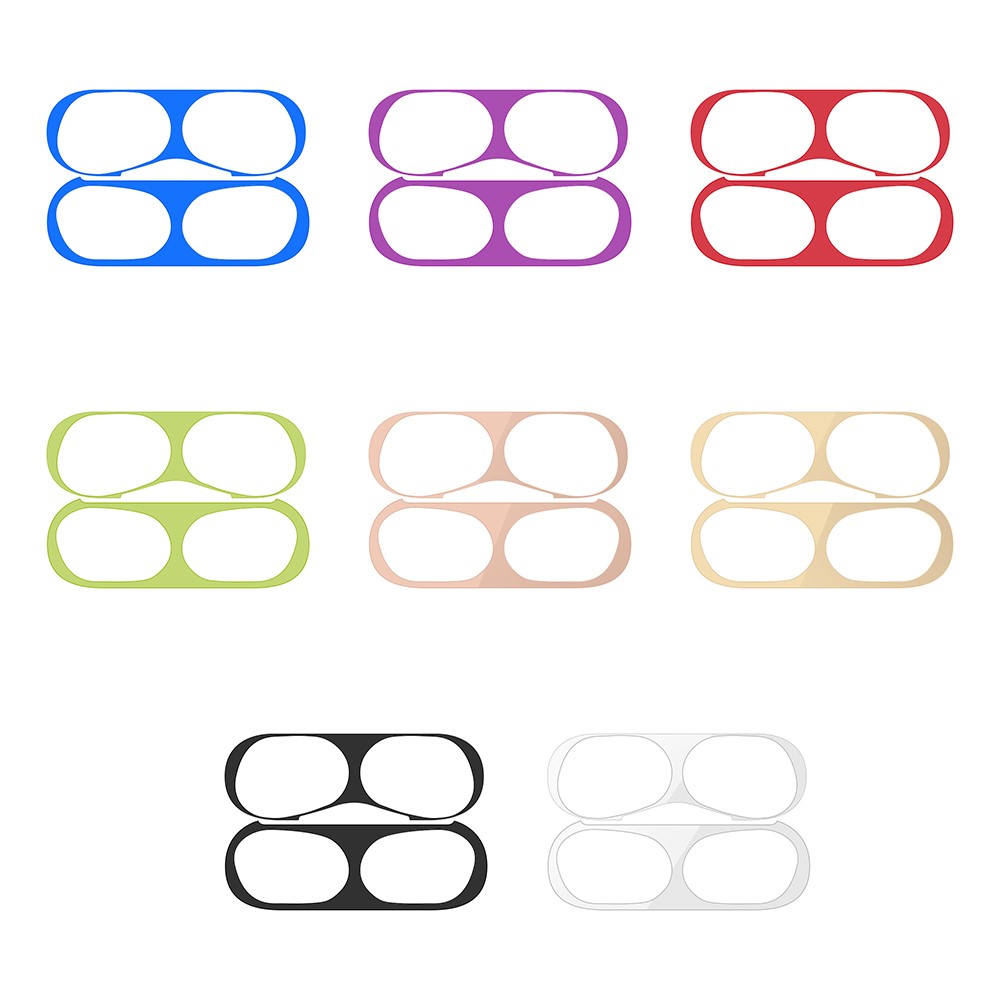 For Apple AirPods Pro Headset Protection Sticker Metal Cover - Rose Gold-5