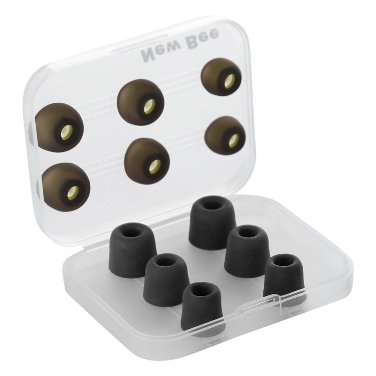 6 Pairs NEW BEE Memory Foam Earbuds (Grey) and Silicone Ear Tips (Black) for Most In-ear 4.0~5.5mm Earphones-11