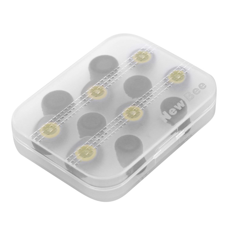 6 Pairs NEW BEE Memory Foam Earbuds (Grey) and Silicone Ear Tips (Black) for Most In-ear 4.0~5.5mm Earphones-13
