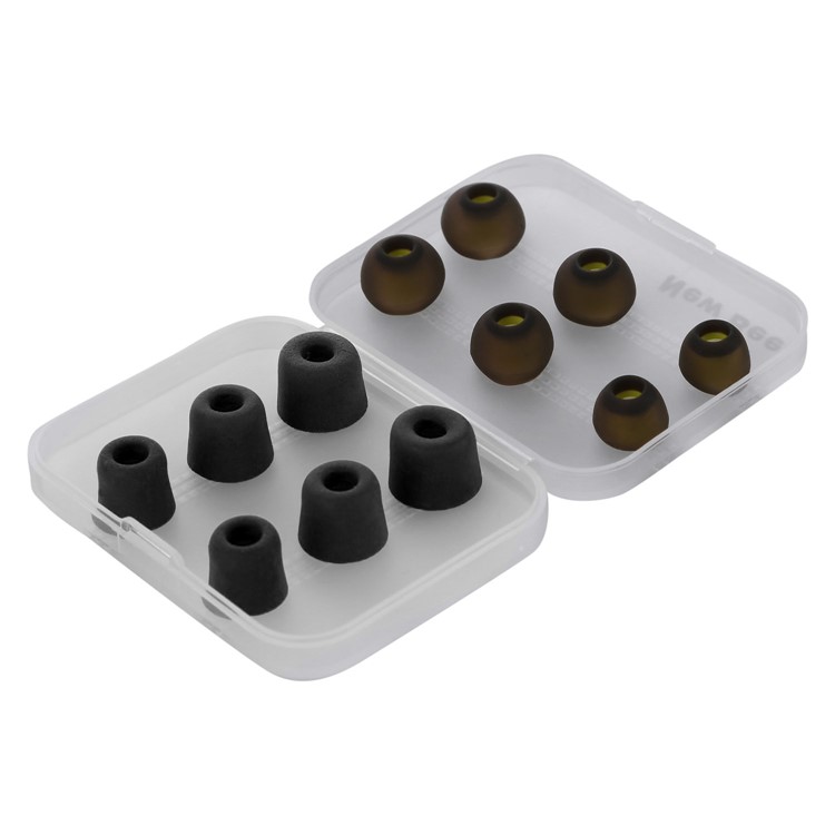 6 Pairs NEW BEE Memory Foam Earbuds (Grey) and Silicone Ear Tips (Black) for Most In-ear 4.0~5.5mm Earphones-16