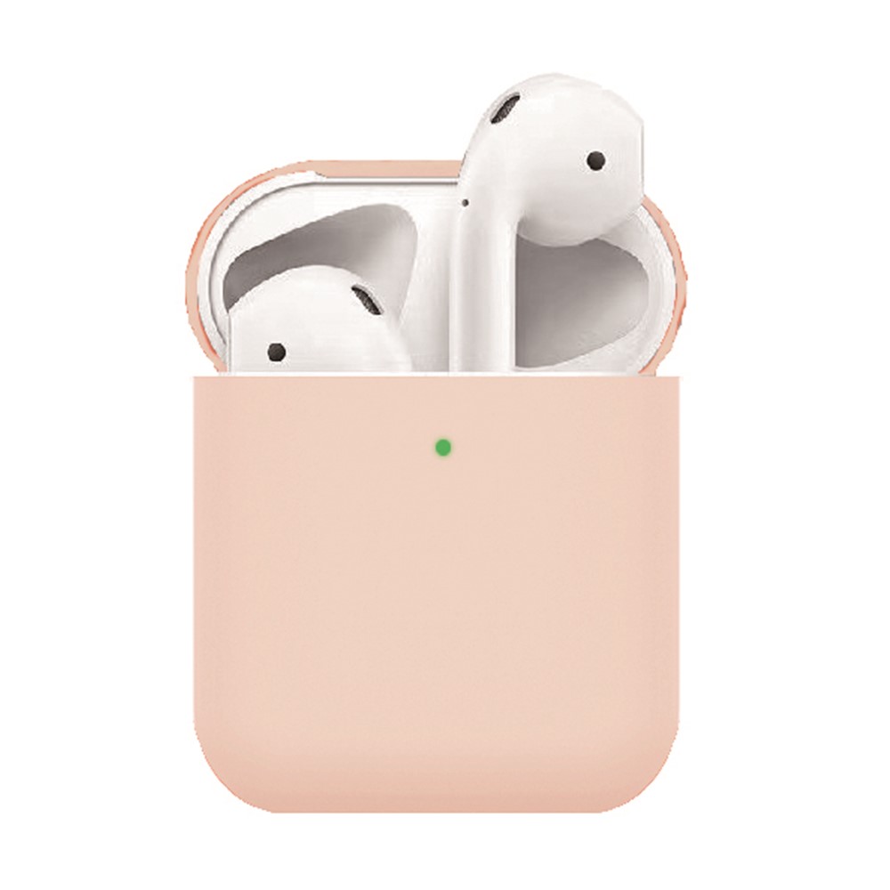 Matte Texture Silicone AirPods Case for Apple AirPods with Wireless Charging Case (2019) / AirPods with Charging Case (2019) (2016) - Sand Pink-1