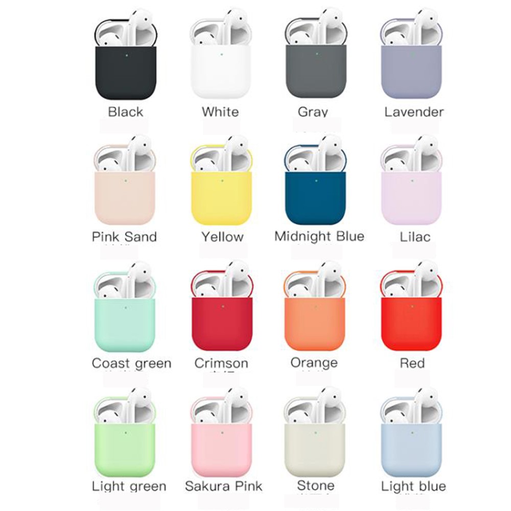 Matte Texture Silicone Airpods Funda Para Apple AirPods Con Caja De Carga Inalámbrica (2019) / Airpods Con Caja De Carga (2019) (2016) - Rojo-2