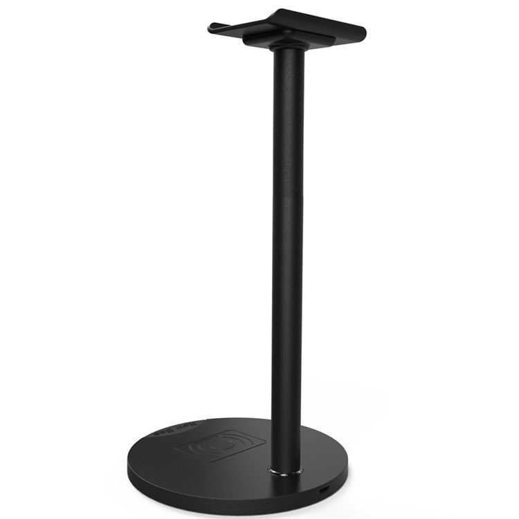 NEW BEE Qi Wireless Charging Station + Headphone Stand 2-in-1 Design - Black-1