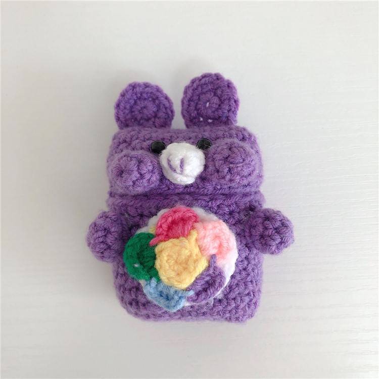 Colorful Winnie Bear Knitting Protective Case for Apple AirPods with Charging Case (2016)/(2019)-4