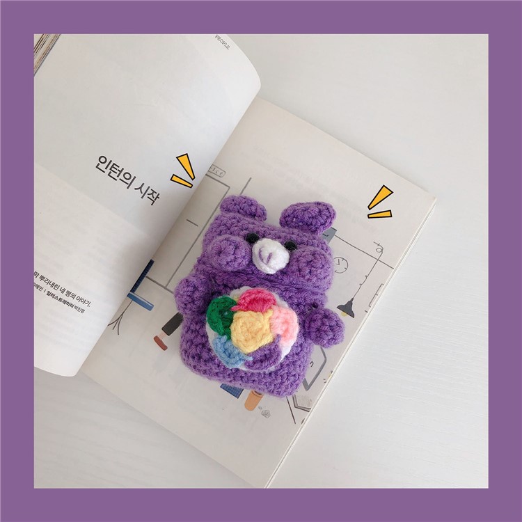 Colorful Winnie Bear Knitting Protective Case for Apple AirPods with Charging Case (2016)/(2019)-8