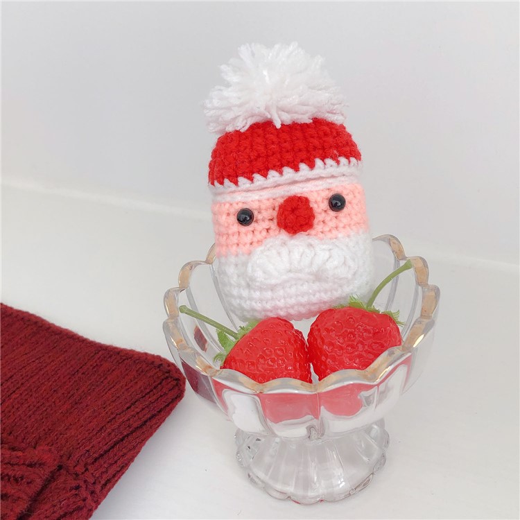 Knitted Protective Cover for Apple AirPods with Wireless Charging Case (2019)/AirPods with Charging Case (2019)/(2016) - Santa Claus-3
