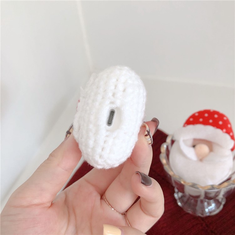 Knitted Protective Cover for Apple AirPods with Wireless Charging Case (2019)/AirPods with Charging Case (2019)/(2016) - Santa Claus-6