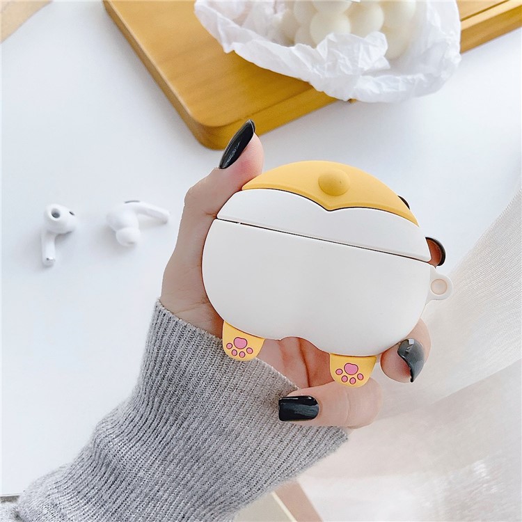 Catoon Butt Shape Silicone Protective Case for Apple AirPods Pro - Yellow-1