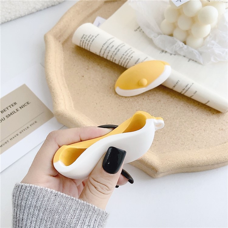 Catoon Butt Shape Silicone Protective Case for Apple AirPods Pro - Yellow-3