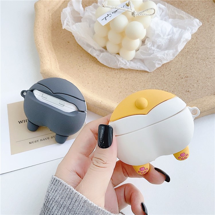 Catoon Butt Shape Silicone Protective Case for Apple AirPods Pro - Yellow-5