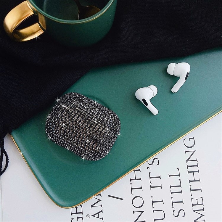 Bling Decor Strass Auricolare Copertura Protettiva Per Apple Airpods Pro - Nero-1