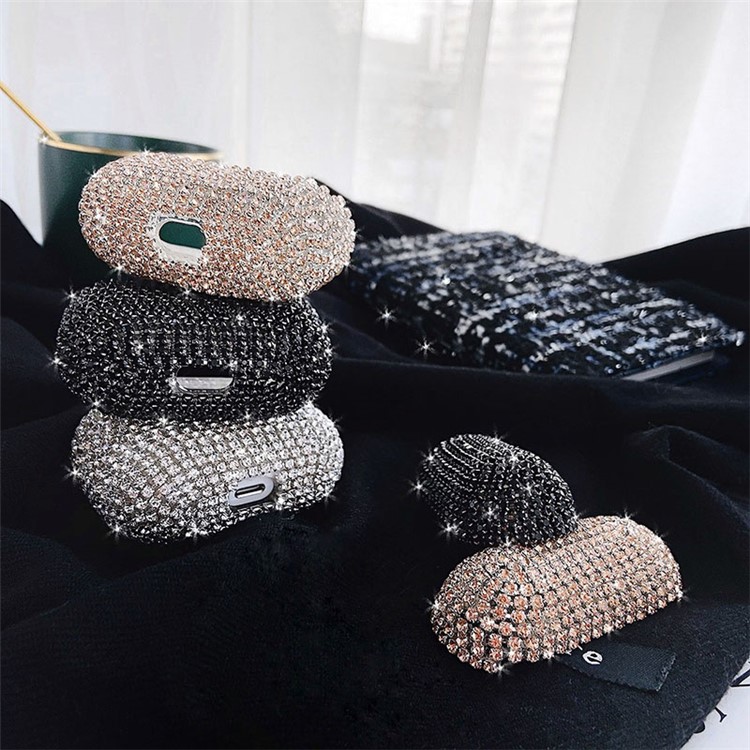 Bling Decor Strass Auricolare Copertura Protettiva Per Apple Airpods Pro - Nero-4
