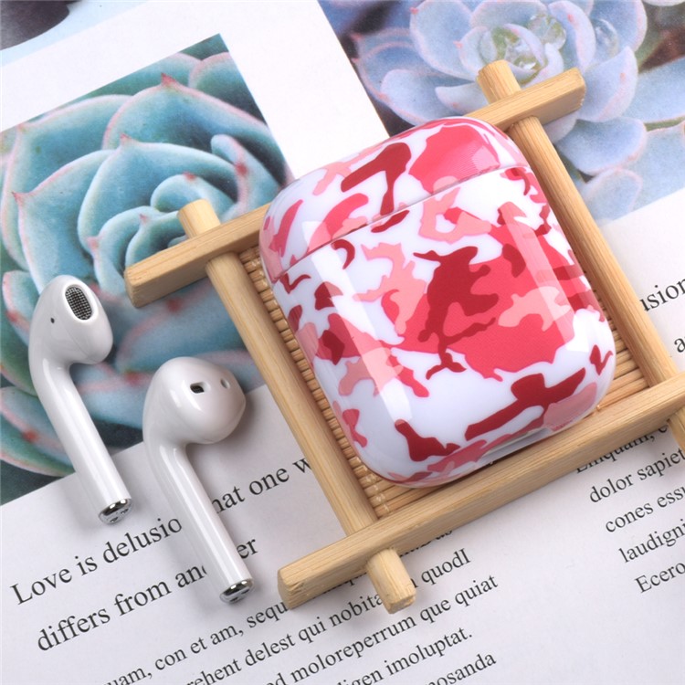 Camouflage Series Water Transfer Printing Case for Apple AirPods with Wireless Charging Case (2019) / AirPods with Charging Case (2019)/(2016) - Red-2