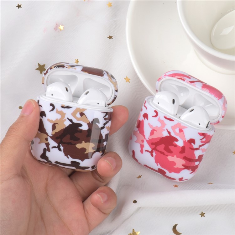 Camouflage Series Water Transfer Printing Case for Apple AirPods with Wireless Charging Case (2019) / AirPods with Charging Case (2019)/(2016) - Red-5
