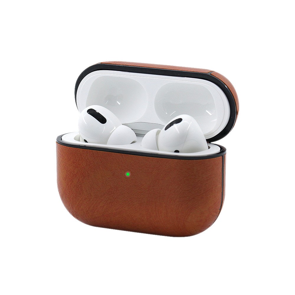 Crazy Horse Texture PU Leather Protective Case for Apple AirPods Pro - Brown-6