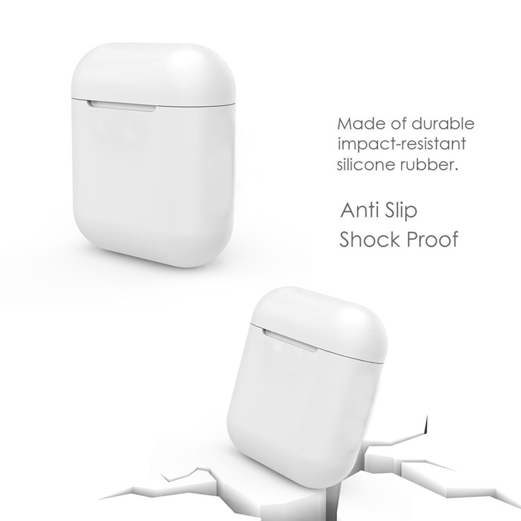 Shock-proof Silicone Protective Cover for Apple AirPods Charging Case - White-2