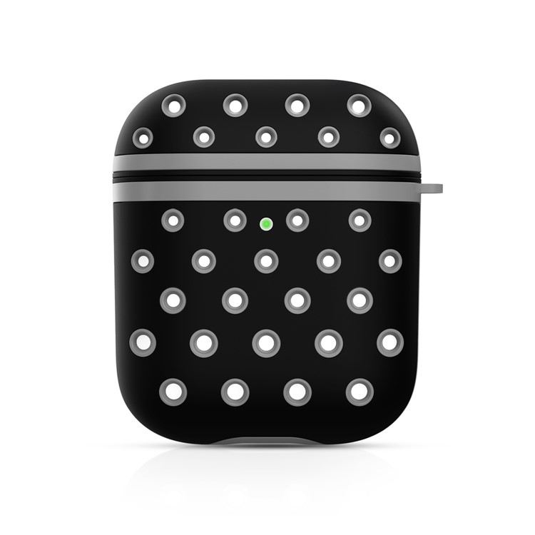 Duas Cores Caso Capa De Silicone Auricular Para Airpods Maçã Com Carregamento Caso (2019) / (2016) / Airpods Com Caixa De Carga Sem Fios (2019) / Maçã Airpods Pró - Cinza Escuro-2