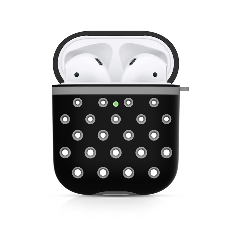 Duas Cores Caso Capa De Silicone Auricular Para Airpods Maçã Com Carregamento Caso (2019) / (2016) / Airpods Com Caixa De Carga Sem Fios (2019) / Maçã Airpods Pró - Cinza Escuro-3