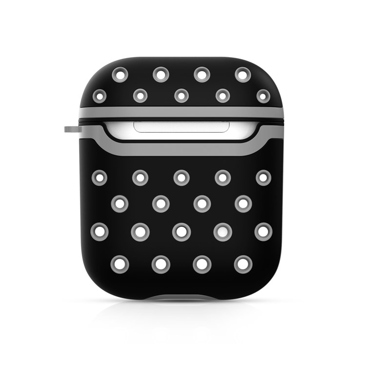 Duas Cores Caso Capa De Silicone Auricular Para Airpods Maçã Com Carregamento Caso (2019) / (2016) / Airpods Com Caixa De Carga Sem Fios (2019) / Maçã Airpods Pró - Cinza Escuro-4