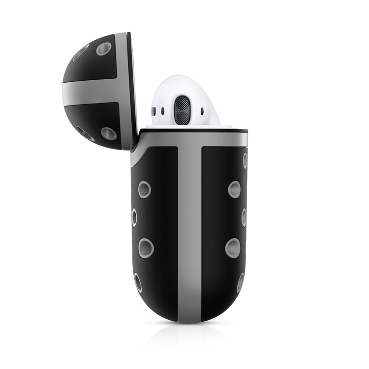 Duas Cores Caso Capa De Silicone Auricular Para Airpods Maçã Com Carregamento Caso (2019) / (2016) / Airpods Com Caixa De Carga Sem Fios (2019) / Maçã Airpods Pró - Cinza Escuro-6