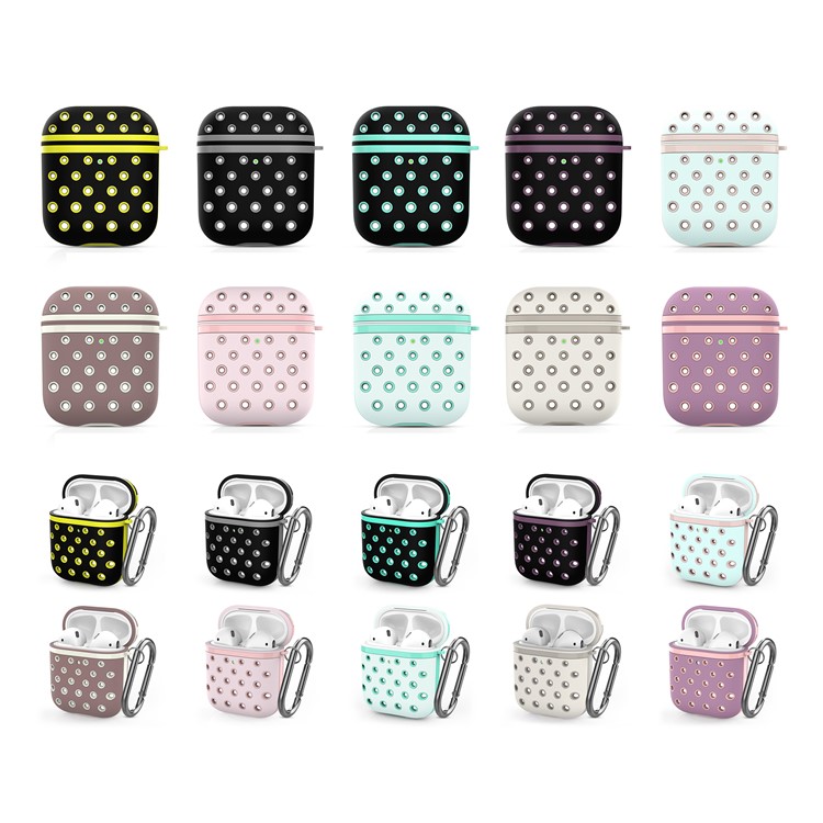 Duas Cores Caso Capa De Silicone Auricular Para Airpods Maçã Com Carregamento Caso (2019) / (2016) / Airpods Com Caixa De Carga Sem Fios (2019) / Maçã Airpods Pró - Cinza Escuro-9