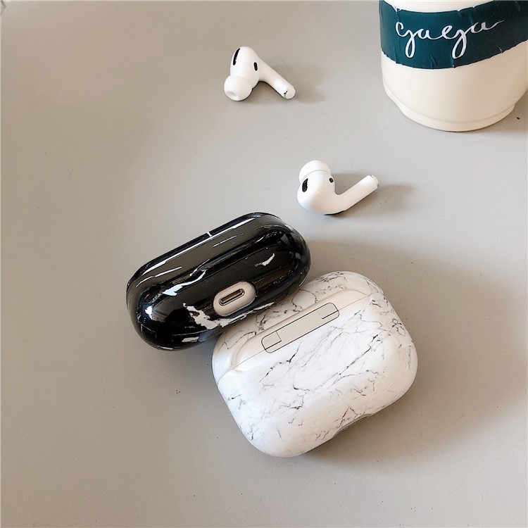 Marble Texture IMD TPU Case for Apple AirPods Pro - Black-2