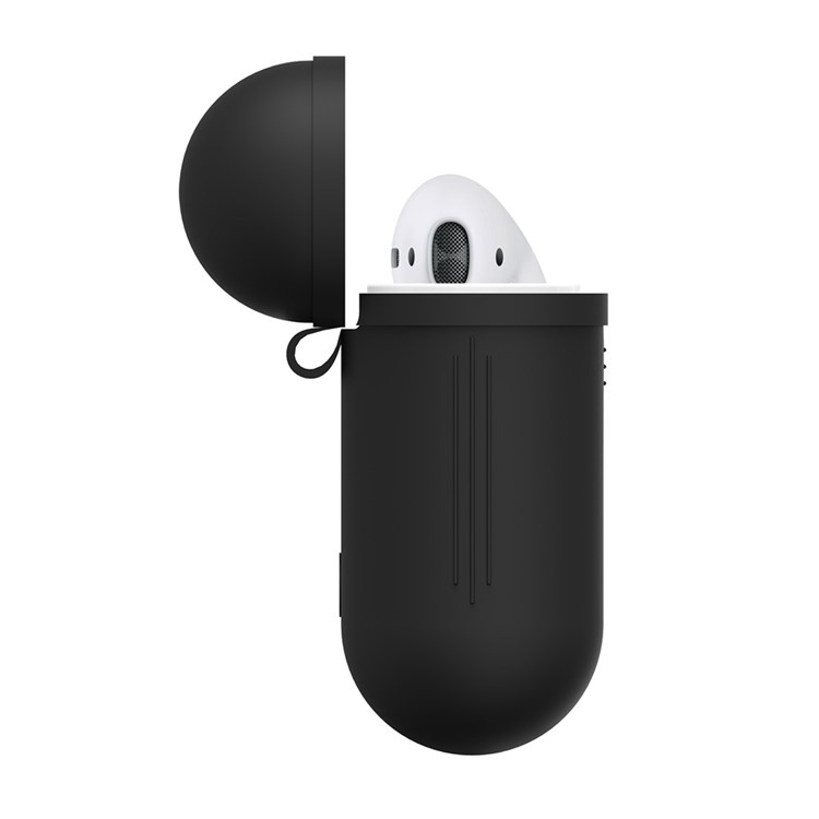 Shock-proof Silicone Protective Cover for Apple AirPods Charging Case - Black-3