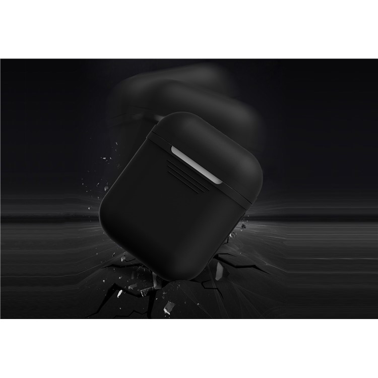 Shock-proof Silicone Protective Cover for Apple AirPods Charging Case - Black-6