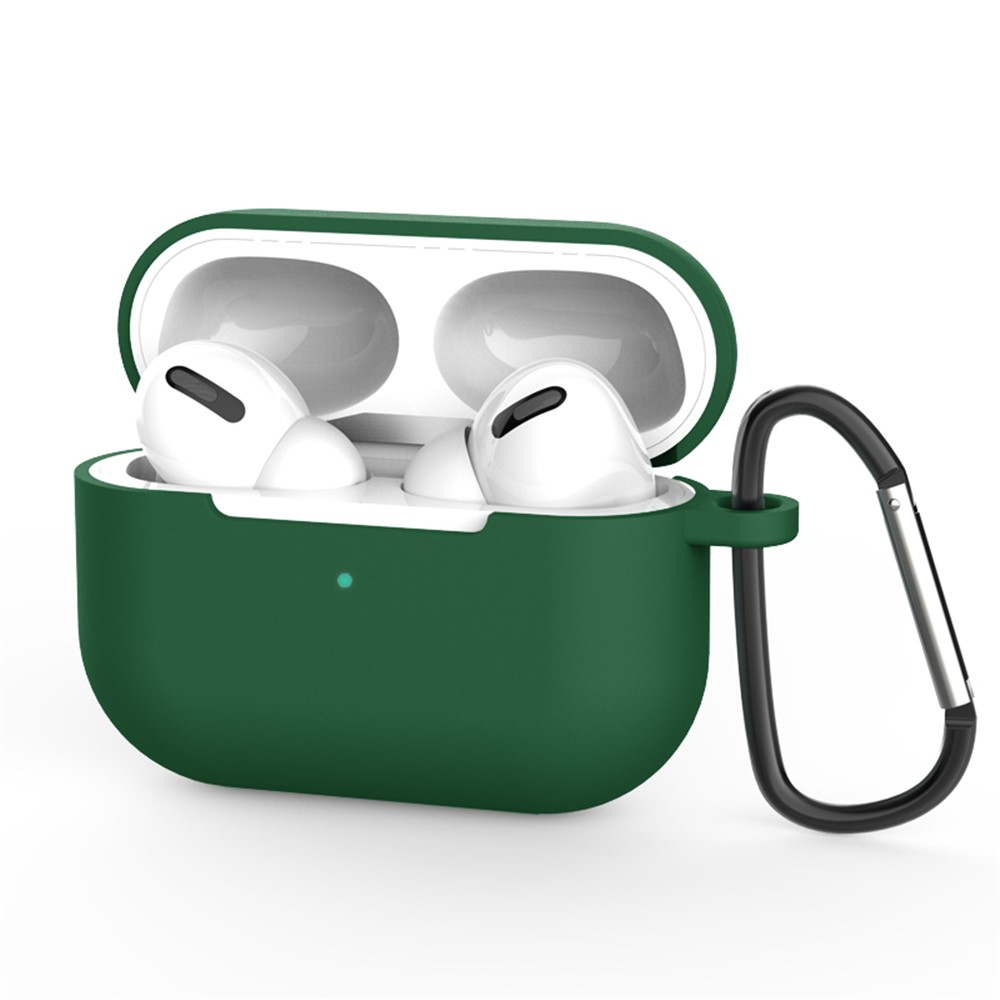 Para la Caja de Silicona Gruesa de Airpods Pro Con Hebilla - Verde Oscuro