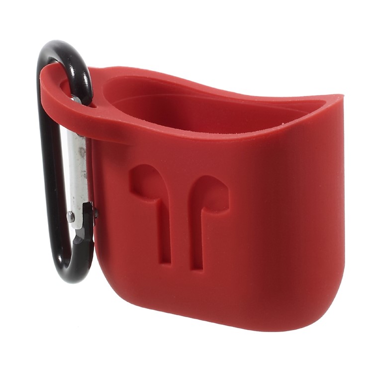 Soft Silicone Apple Airpods Ear Phone Protective Shell - Red-1
