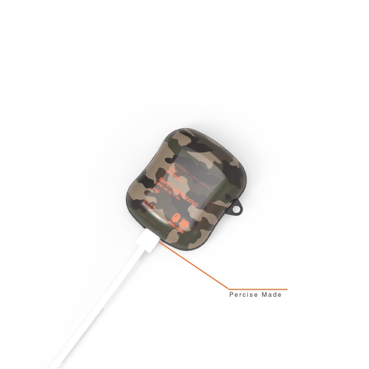 Camouflage Surface Design Case for Apple AirPods with Wireless Charging Case (2019) / AirPods with Charging Case (2019) (2016) - Army Green-2