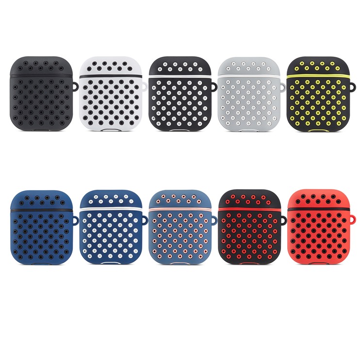 Two-tone Silicone Case with Carabiner for AirPods with Charging Case (2019)/(2016)/Wireless Charging Case (2019) - Black / Yellow-12
