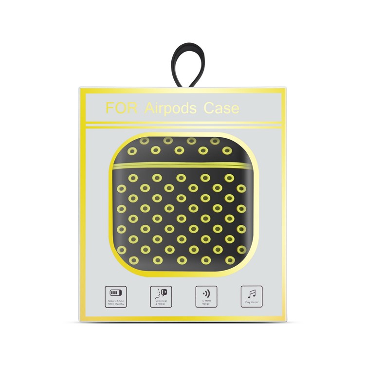 Two-tone Silicone Case with Carabiner for AirPods with Charging Case (2019)/(2016)/Wireless Charging Case (2019) - Black / Yellow-16