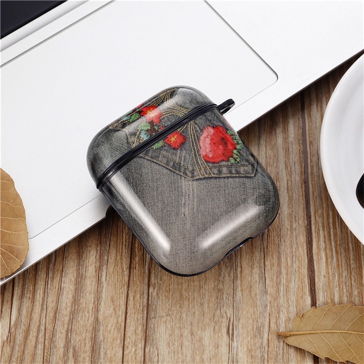 Jeans Cloth Texture PC Case for Apple AirPods with Wireless Charging Case (2019) / AirPods with Charging Case (2019)/(2016) - Style A-2