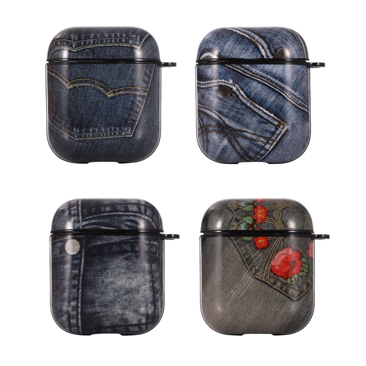 Jeans Cloth Texture PC Case for Apple AirPods with Wireless Charging Case (2019) / AirPods with Charging Case (2019)/(2016) - Style A-4